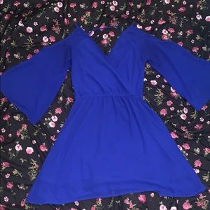 Royal Blue Flared Out Sleeve Dress